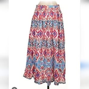 Japna Red and Blue A-Line Skirt